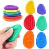 Neue sensorische Stressabbau-Steine - 6er-Pack texturierte Silikon-Fidget-Spielzeuge für Erwachsene & Autismus-Kinder, beruhigende sensorische Werkzeuge