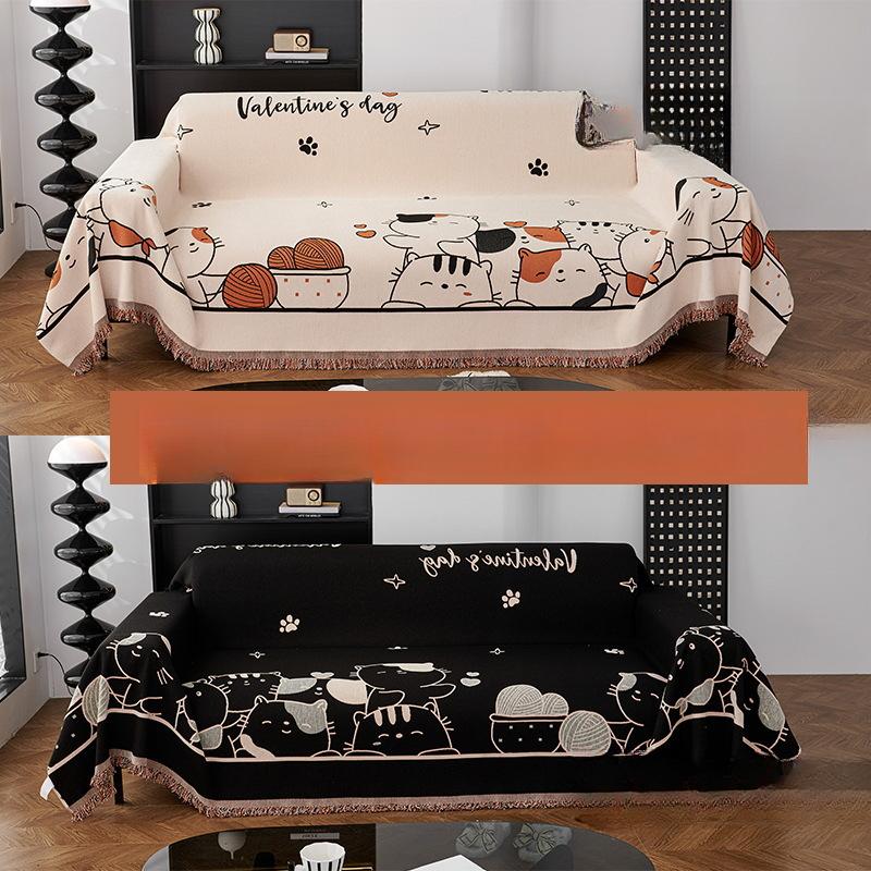 

Новый Чехол для дивана из шенилла с защитой от когтей кошки, противоскользящий двухсторонний чехол для дивана, ленивый, дышащий, всесезонный, универсальный чехол 180*130cm