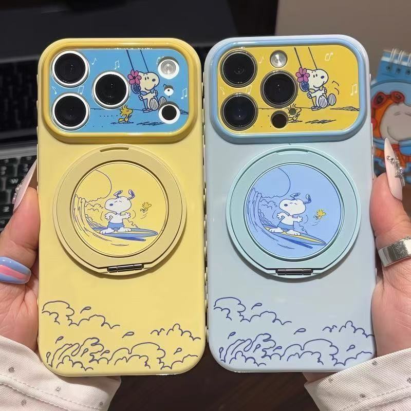 Snoopy bracket is suitable for Apple 11promax mobile phone iphone11 Huawei Xiaomi Love Windows soft case