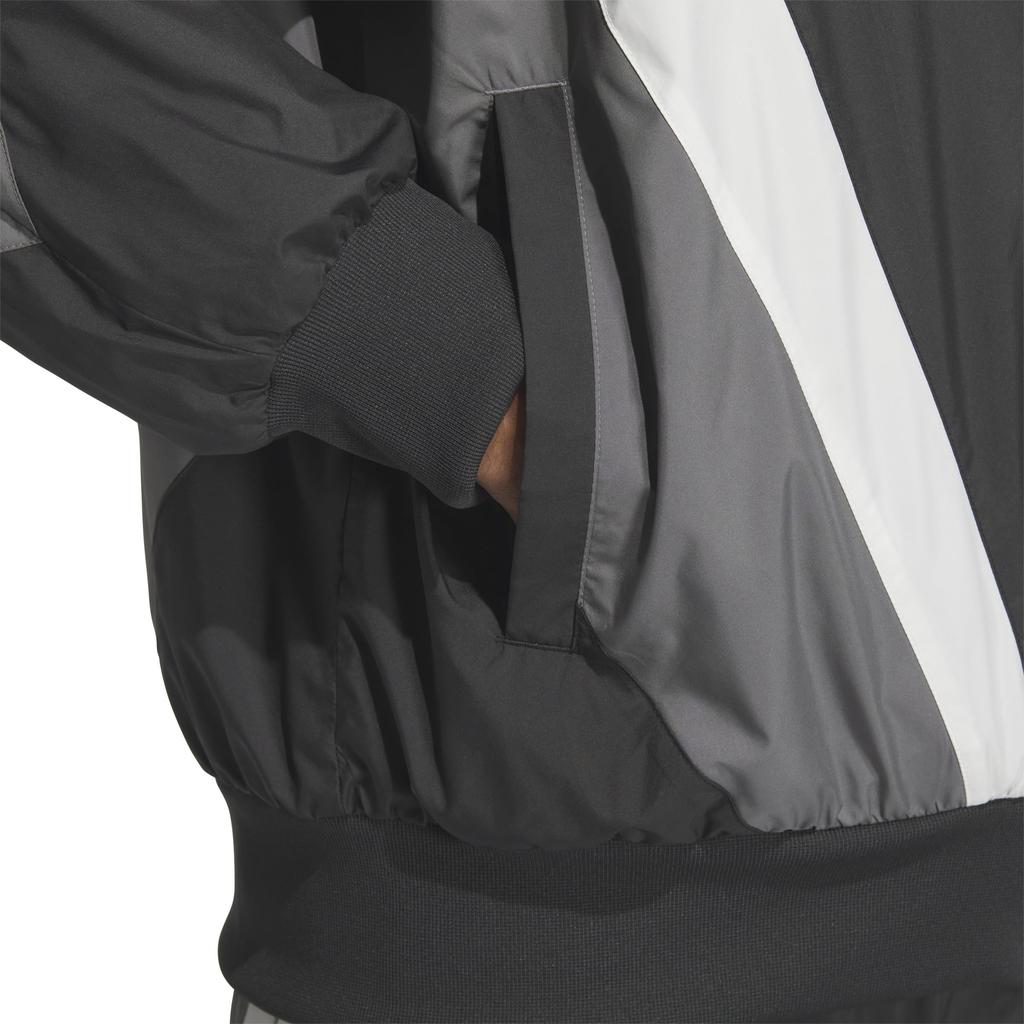 Adidas KQD22 Jersey Windbreaker White Size 2XL Men's Top, Must-Have Loose-Fit Mesh-Lined Jacket, Black/Grey Four/Core (JM2024),