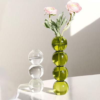 INS Flower Arrangement Modern Creative Spherical Flower Vases New Nordic Glass Bubble Vase Home Decoration Birthday Gift Pots