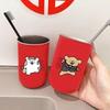 Handon Stainless Steel Couple Mouthwash Cup Set