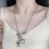 2025 Cross Flower Skull Pendant Necklace for Couples - Trendy Unisex Jewelry Chain