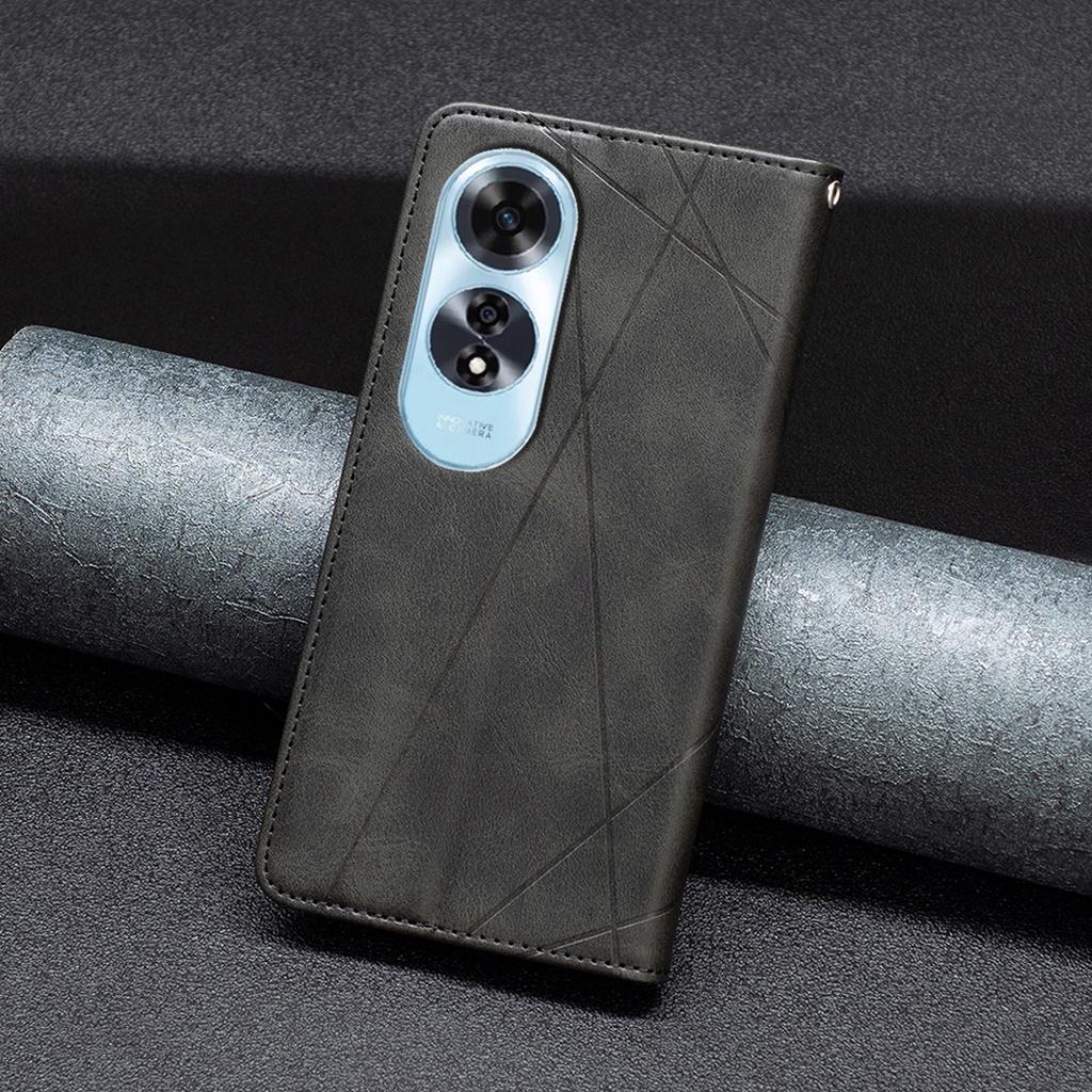 For Oppo A60 4G Case Shockproof PU Leather Rhombus Phone Cover with Card Slots