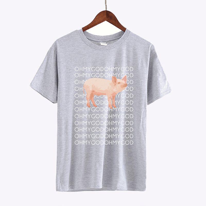 Premium Quality Mens Funny Oh My God Pig T-shirt With Comfortable Short Sleeves