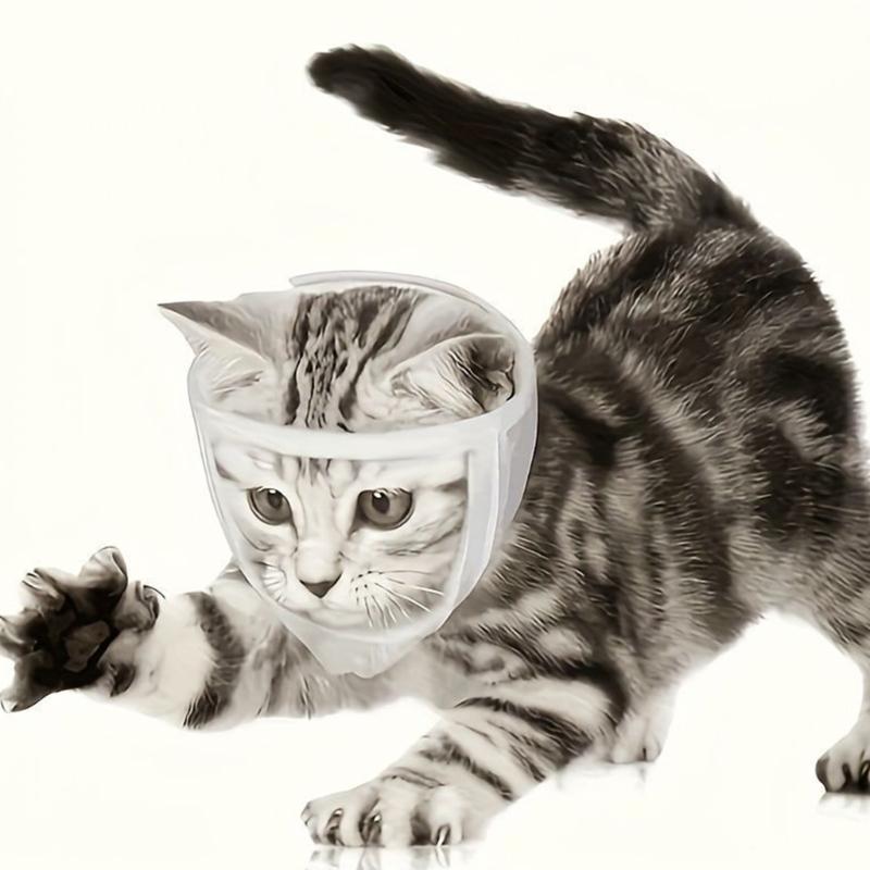 Cats Muzzle for Grooming Breathable Transparent Face Guard Mouth Cover Prevent from Cats Biting Chewing Trimming Bathing