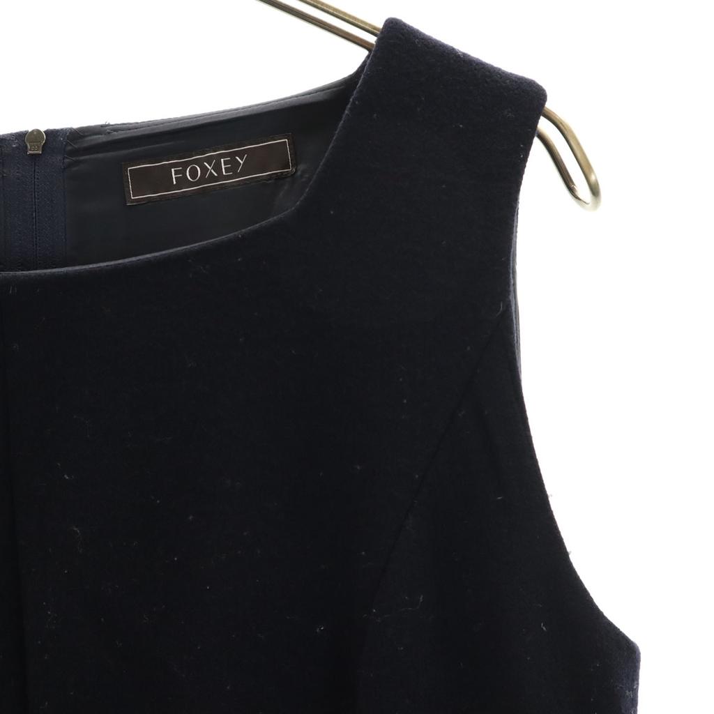 FOXEY made in Japan No sleeve Knee-length dress 40 Navy Women Used