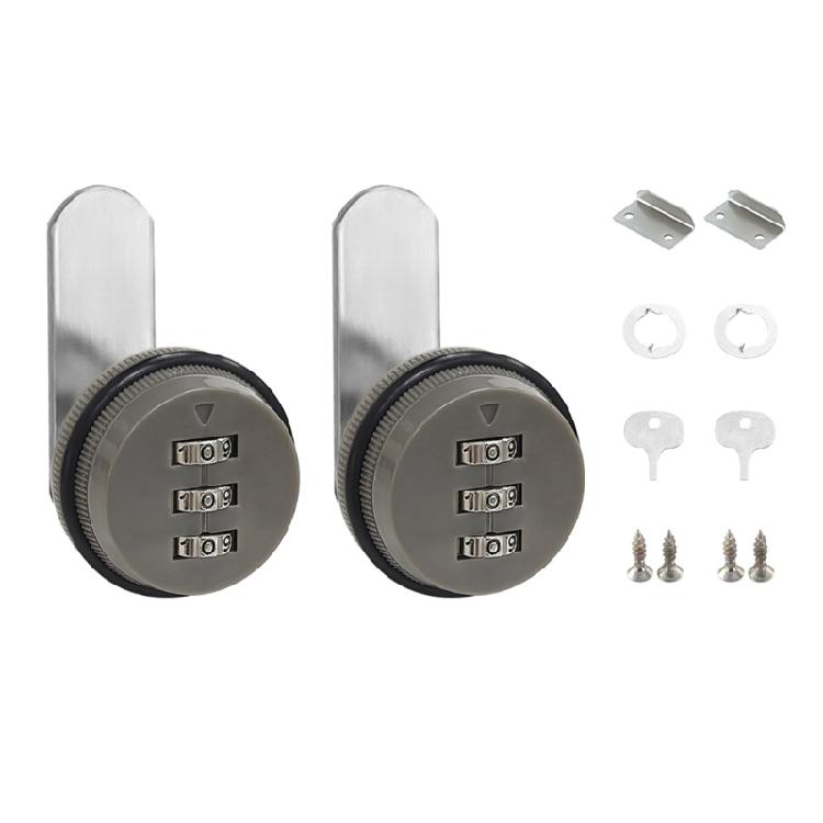 2pcs Elegant 3 Digit Code Cams Lock for Mailbox and Cabinet Sturdy Without Key Zinc Alloy Materials Home Accessory