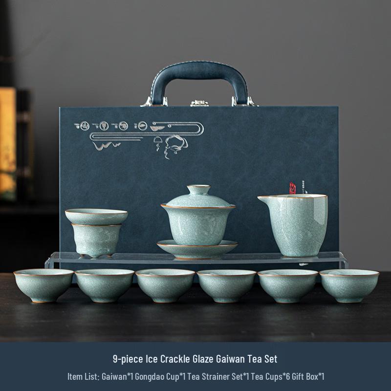 Chaxun Ru Kiln Ceramic Gaiwan Tea Set