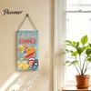 Farmhouse Wall Art Summer Wooden Hanging Sign, Welcome Sign Front Door Decor with Party Supplies Rope, Colorful Hanger for Seasonal Beach House Ready