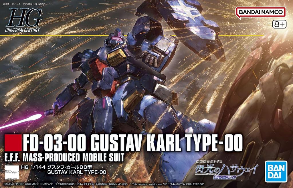 Bandai HG Mobile Suit Gustav Karl 00 Type Model Kit 1/144 Scale Gundam Hathaway's Flash