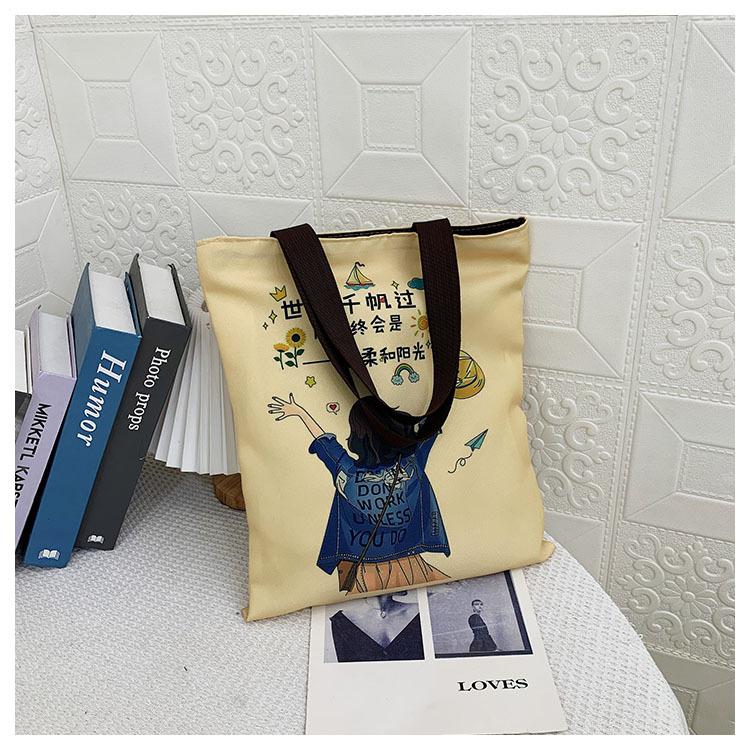 Canvas Bag Schoolgirl Summer Handbag Large Capacity Canvas Bag Large Capacity Shoulder Bag