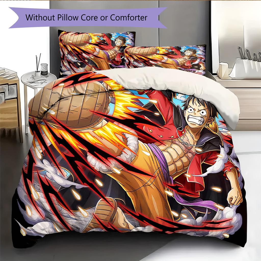 Cartoon Pattern Bedding Quilt Set Quilt Cover Pillowcase Home Decoration Birthday Gift (1 * Duvet Cover + 2 * Pillowcase, Without Core)
