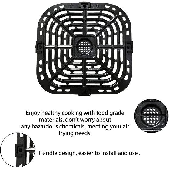 Air Fryer Crisper Plate Tray for Instants Pot Vortex Plus 6QT XL Air Fryers, Upgraded Nonstick Grill Pan Plate Grate Rack Grid Shelf for Instants 6QT