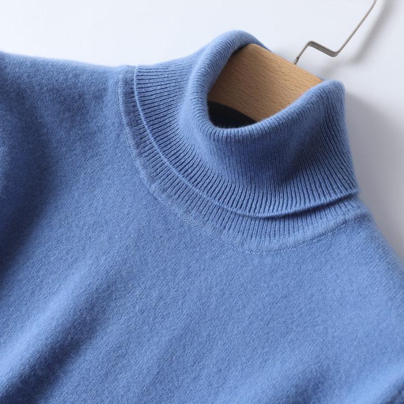 Women's 2026 Cashmere Knit High Neck Sweater - Autumn/Winter Short Top