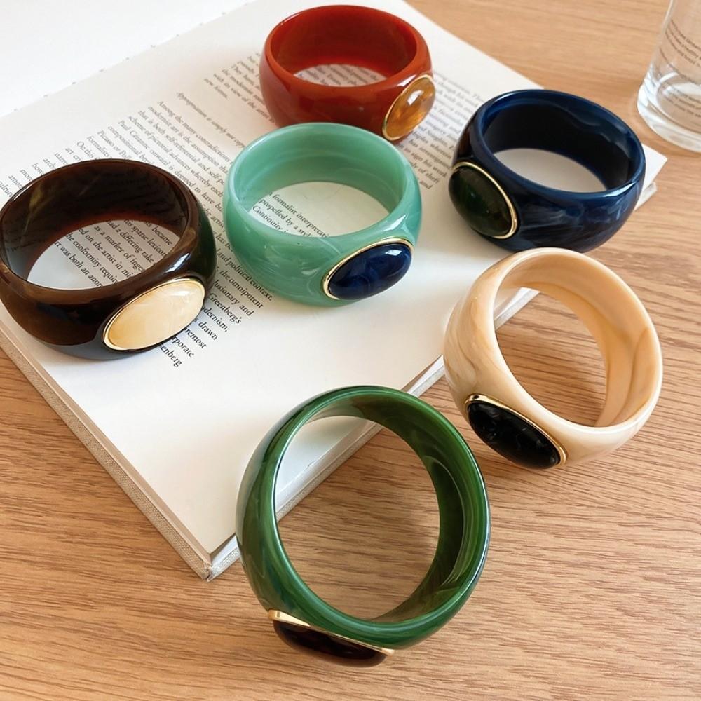 Bohemian Irregular Wide Bracelet Europe American Style Retro Hand Ring Acrylic Bangle Girls