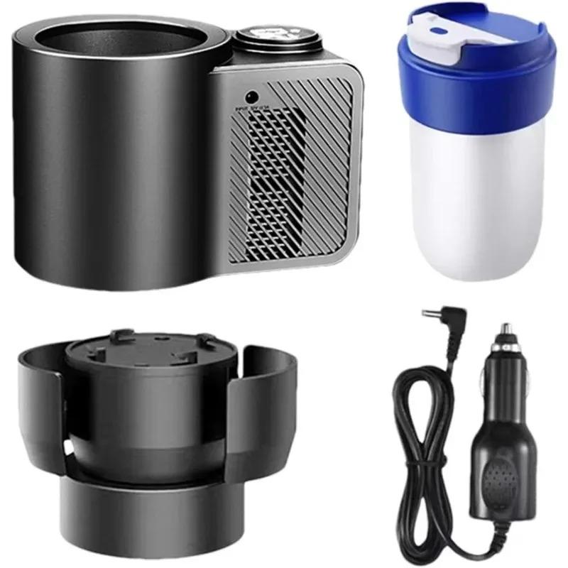 12V Car Heating Cooling Cup Mug 2In1 Smart Type - Mini Display Screen, Car Cup Holder Size, Dual-Use for Car/Home Drink Keeping