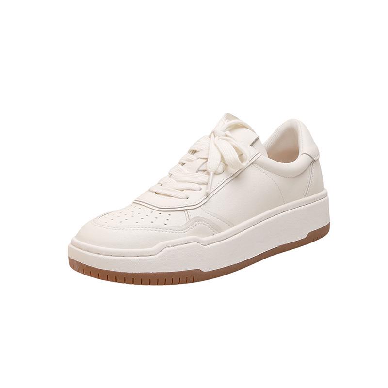 

Women s 2025 New Breathable German Trainers, Round Toe, Lace-up, Thick Sole, Height Increasing, Versatile Casual White Sports Shoes 40 белый