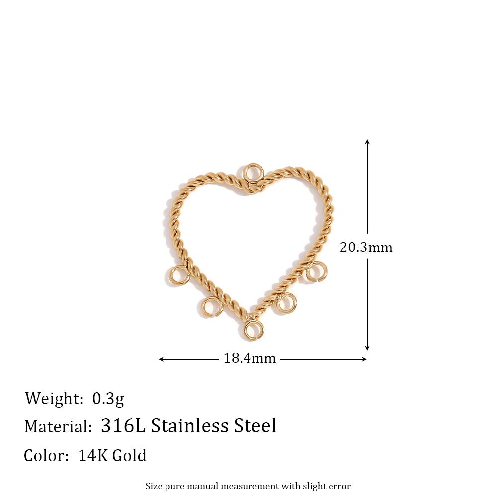 MamacitaSlay Popular biotree heart star moon portrait lucky Chinese "Fu" "Xi" 18K Gold Plated charm stainless steel jewerely