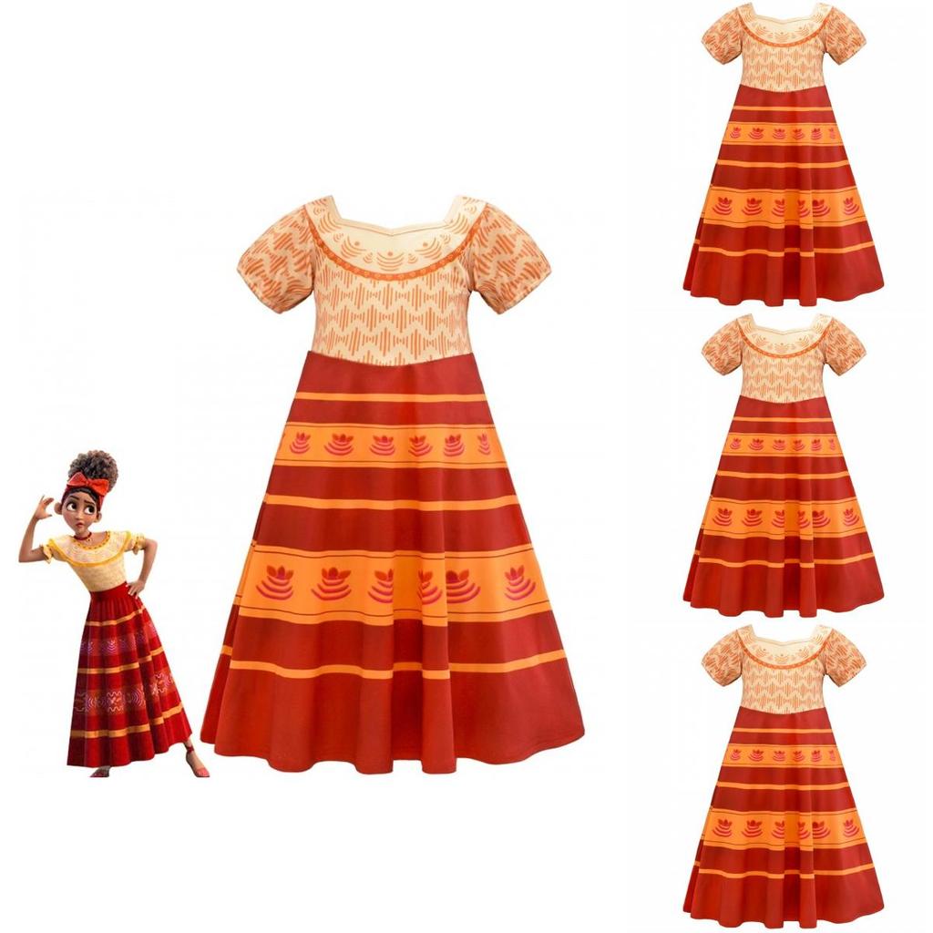 Lebhaftes Encanto Prinzessinnenkleid für Mädchen Perfekt für Partys und Cosplay