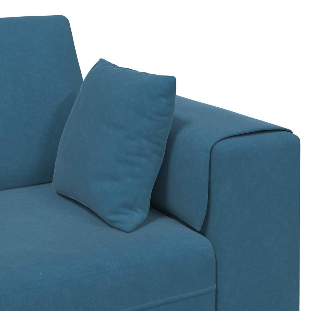 Blue Sofa 250 X 77 X 76 Cm Velvet