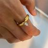Yori Chic Unique Stainless Steel Cubic Zirconia Ring Water Resistant 18K PVD Plated Simple Sleek Metal Fashion Jewelry Bijoux