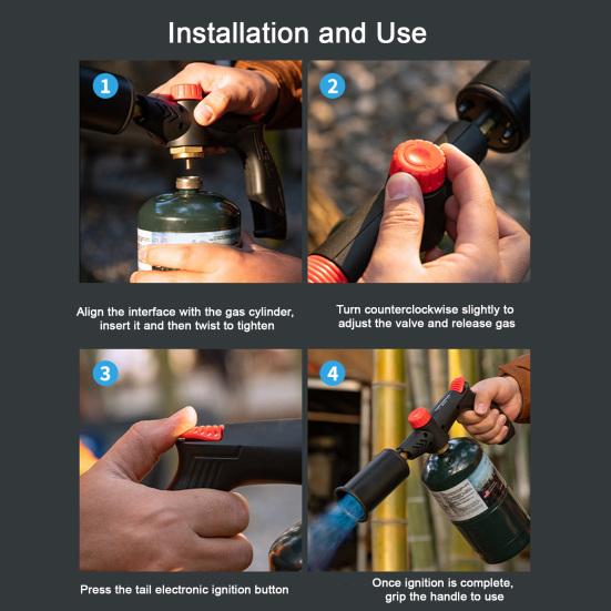 Yousheng Propane Torch with Safety Lock Adjustable Flame Bonfire Torch for Outdoor BBQ And Weed Burning Charcoal Igniter (No Tank)