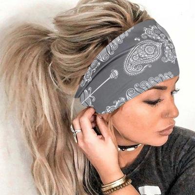 (Projektör)Kadın Baskılı Kafa Bandı Geniş Kenarlı Spor Saç Yoga Kafa Bandı Yumuşak Saç Bandı Headdress Paket Saç Bandı