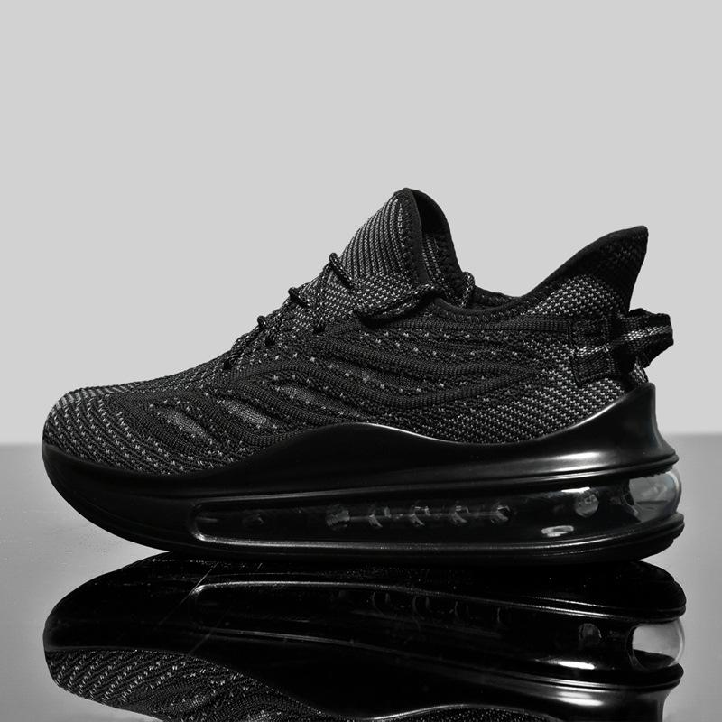 Breathable sports running shoes Large size mesh comfortable full palm air cushion fly-woven shoes 39