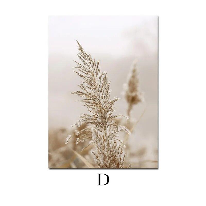 Naturlandschaft Nordisches Poster und Druck Beige Giraffe Strand Pflanze Botanische Kunst MalereiLeinwand Modernes Wandbild Wohnkultur