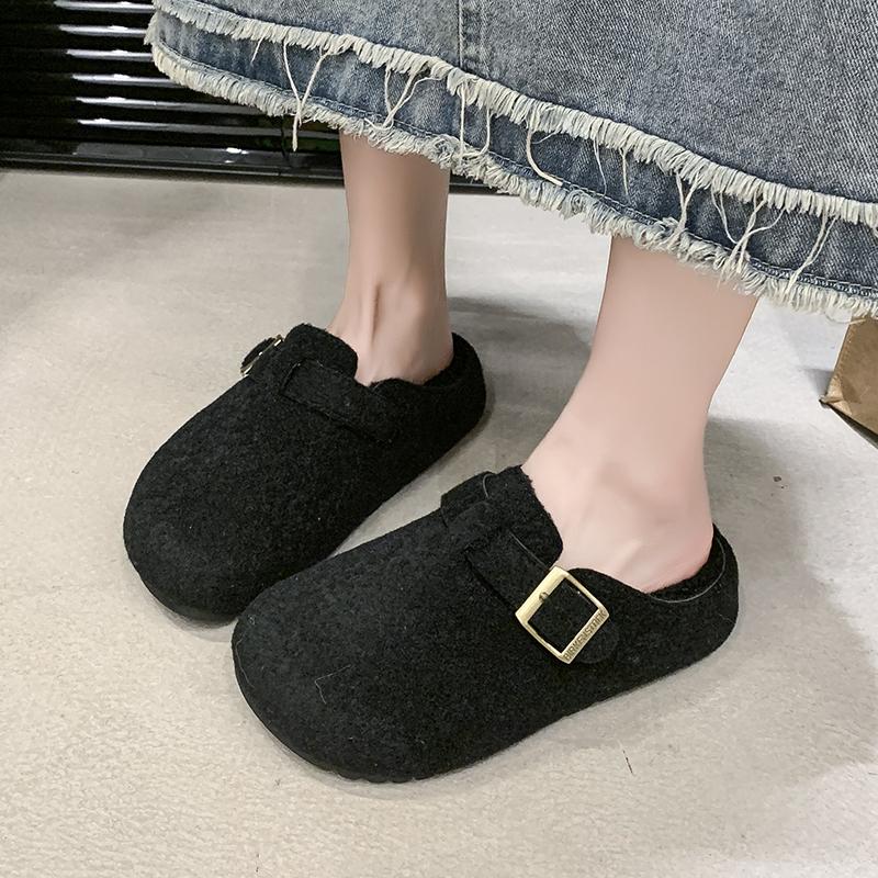 Fashion 2024 Brand Women's Shoes Baotou Women's Slippers Fashion Belt Buckle Casual Slippers Women Hot Sale Slingbacks Flat Slippers