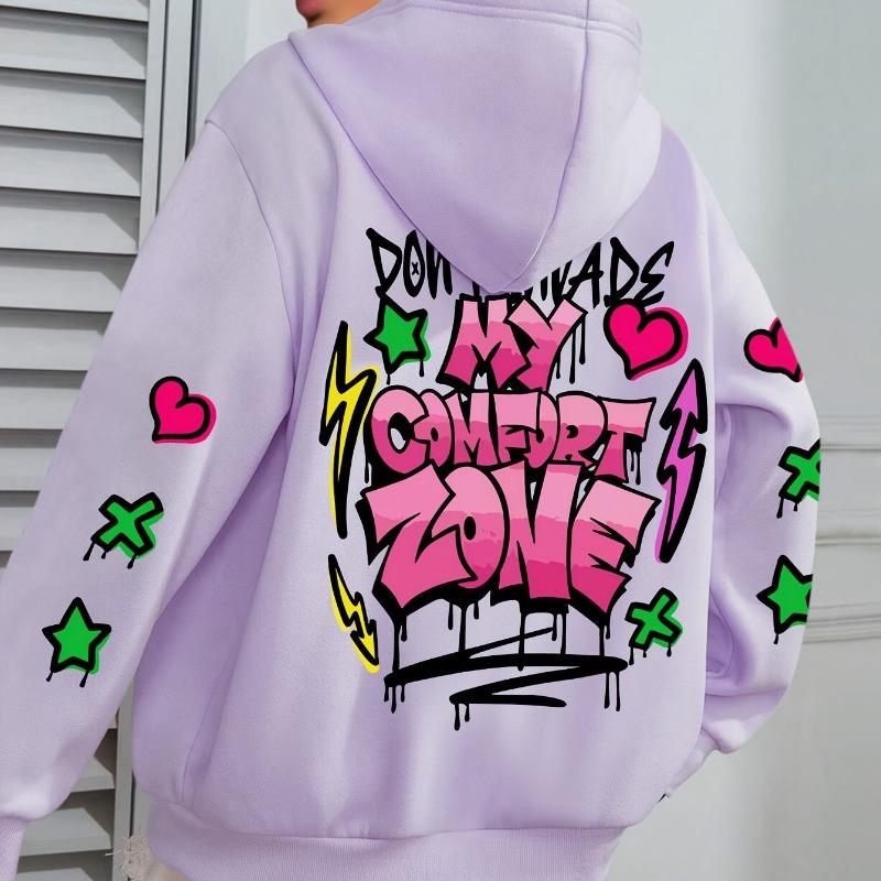 Høst Vinter Langermet Kjærlighetsbrev 2D Trykket Herre Dame Hettegenser Stor Størrelse Allsidig Mote Sport Hettegensere og Sweatshirts Unisex