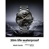 JINSHIDUN Brand Thin Automatic Mechanical Watch Double Calendar Waterproof Men's Watch