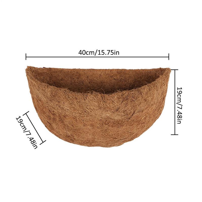 Coco Coir Liner Basket Round Replacement Coconut Fiber Box Flower Pot Coconut Palm Mat Wall Railing Hangings Planter For Outdoor