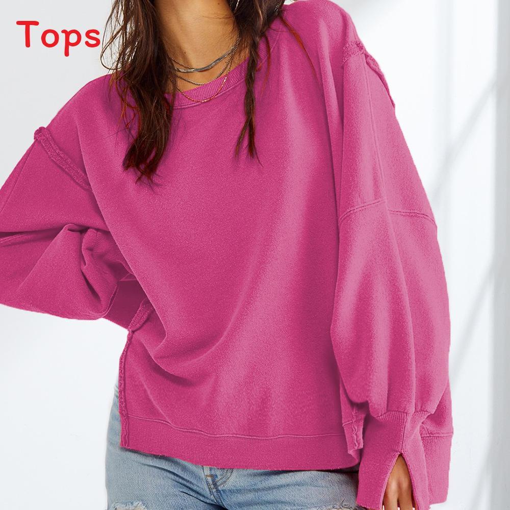 Streetwear Long Sleeve Sweatshirt For Women With Cotton Feel Fabric And Vintage Style