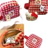 Women's Red Plaid Large-Capacity Makeup Bag – Cute Mini Storage for Lipstick, Camera, and Miscellaneous Items