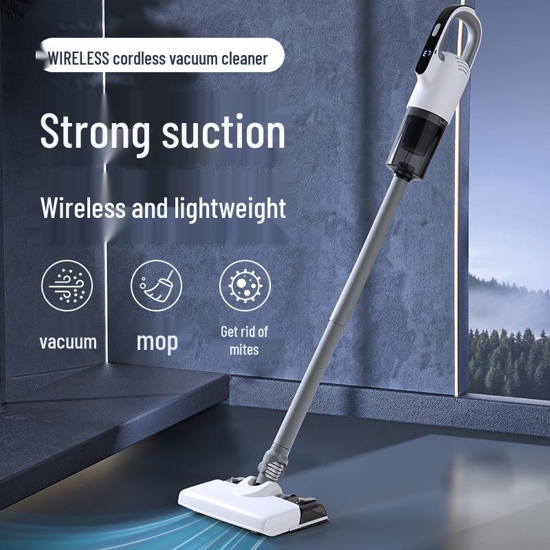Wireless Handheld Vacuum & Mop: Powerful Suction, Mite Removal, Rechargeable All-In-One for Home Use