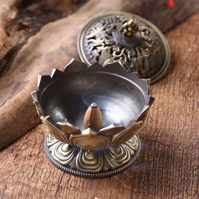 Incenses Burners Incenses Cone Holder Lotuses Cone Incenses Burners Metal Censers Home Table Ornament Incenses Seat
