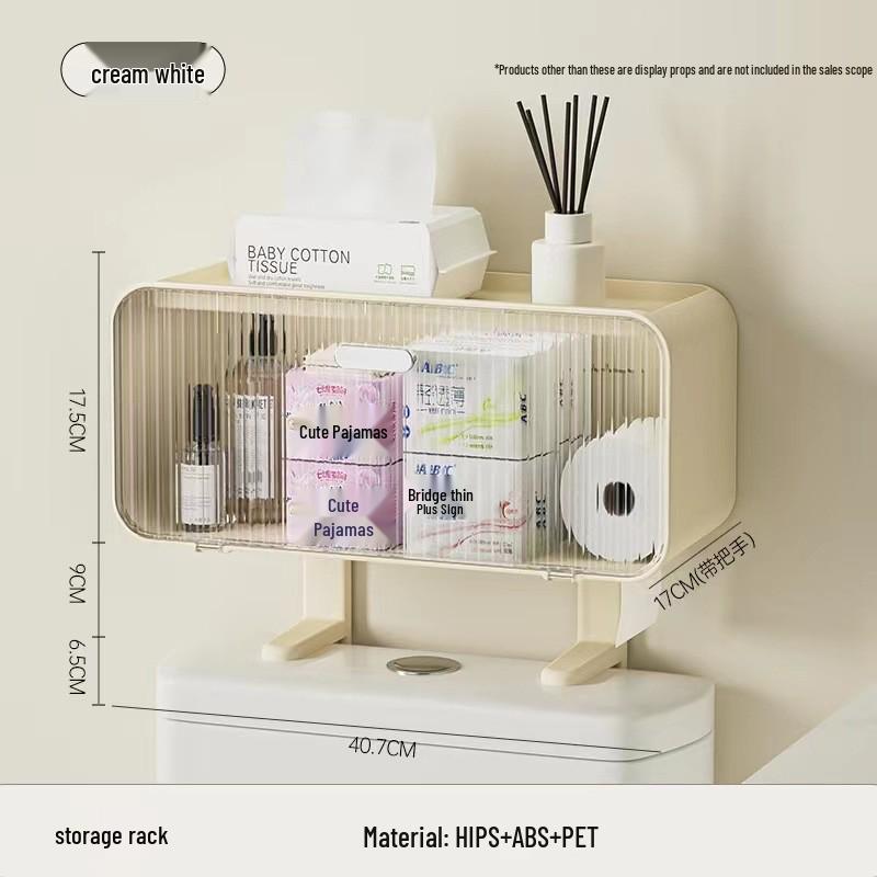 Punch-Free Wall-Mounted Large Capacity Multi-Functional Bathroom Storage Shelf