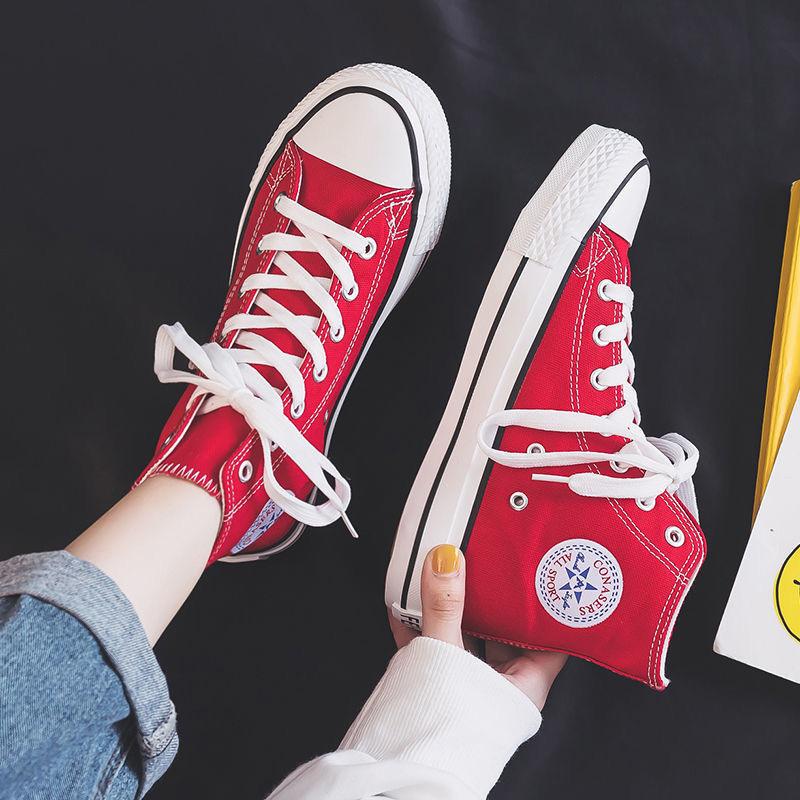 

Высокие парусиновые туфли женские 2025 весна и осень новые студенческие корейские версии ulzzang tide Harajuku ретро удобные ins board shoes 40