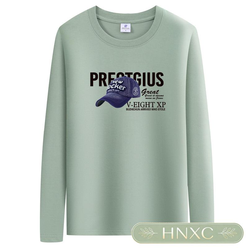 HNXC Men's Fashion Casual Autumn/Winter O-Neck Long Sleeve Blouses & Shirts Classic Exquisite