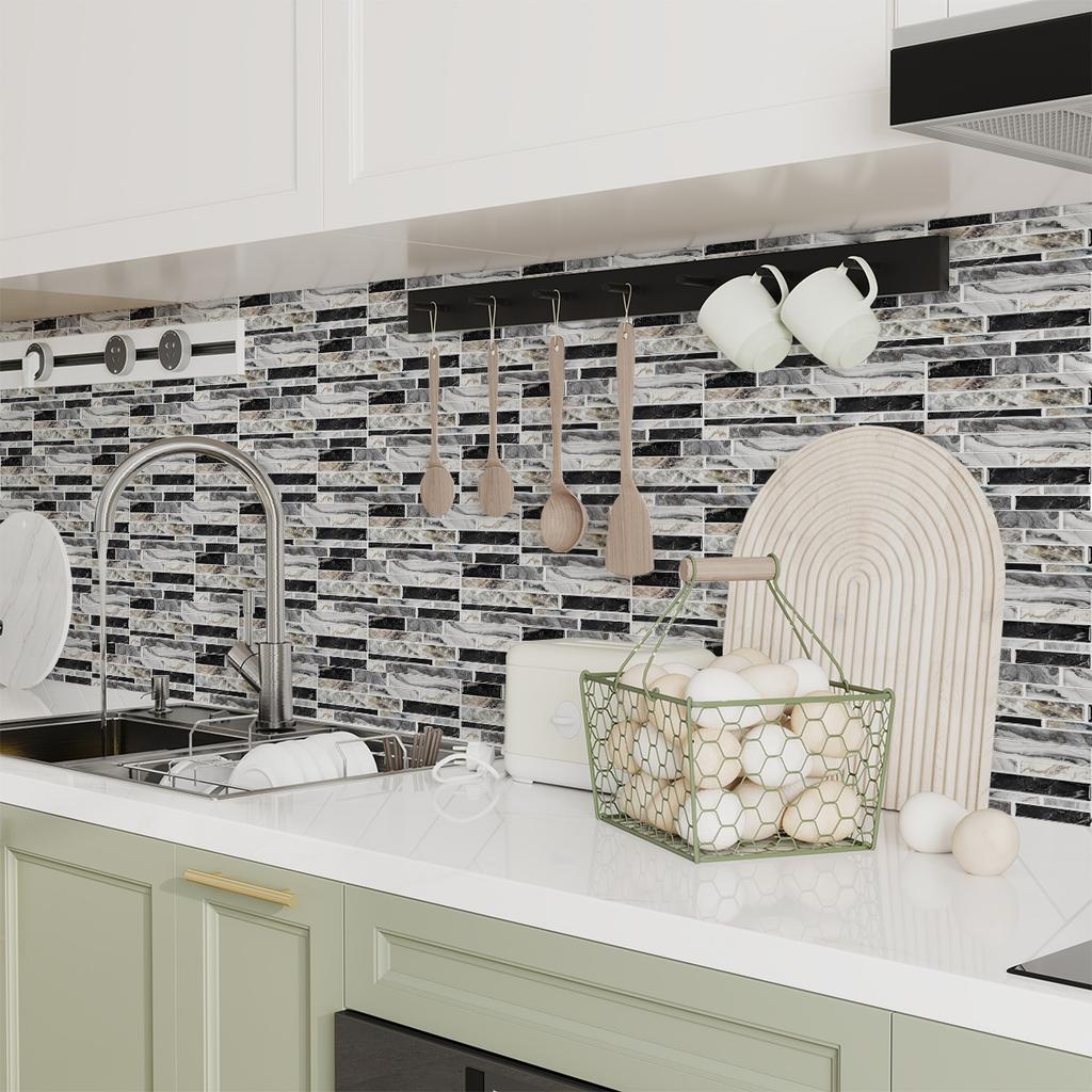 Kitchen Oil-Proof Sticker Simulation Marble Crystal Floor Wallpaper Bathroom Renovation Old House Renovation Self-Adhesive Tile Sticker