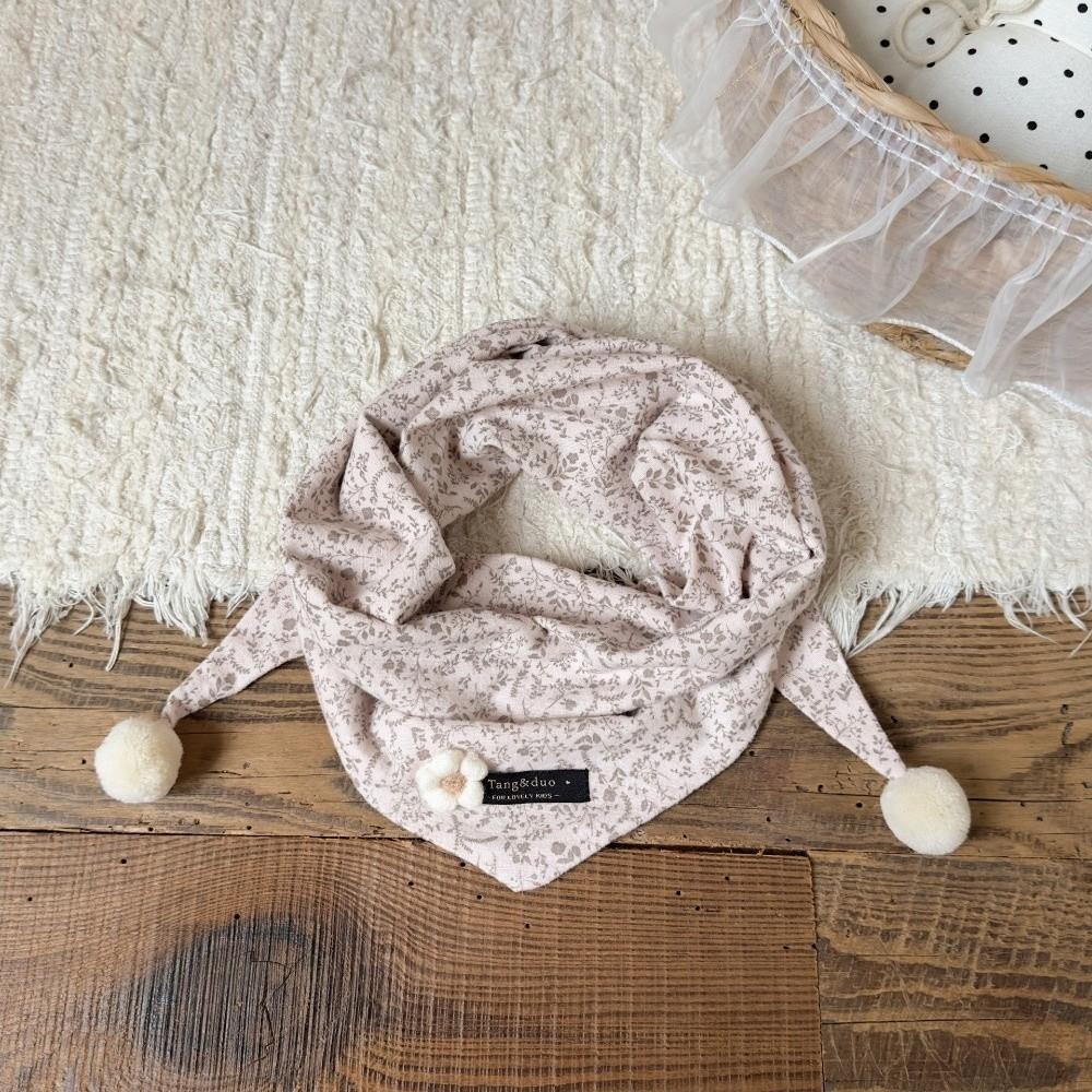 Soft Skin-Friendly Neck Warmer Double Pom Pom Neckscarf Adorable Kid Triangle Scarf Daily