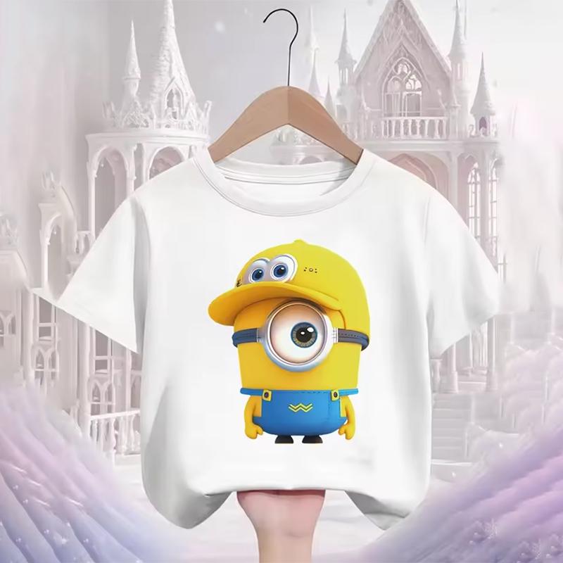 Children Clothing Anime Summer Boys Girls Short Sleeve Minionss Clothes T-shirt Cartoon Kids Tops