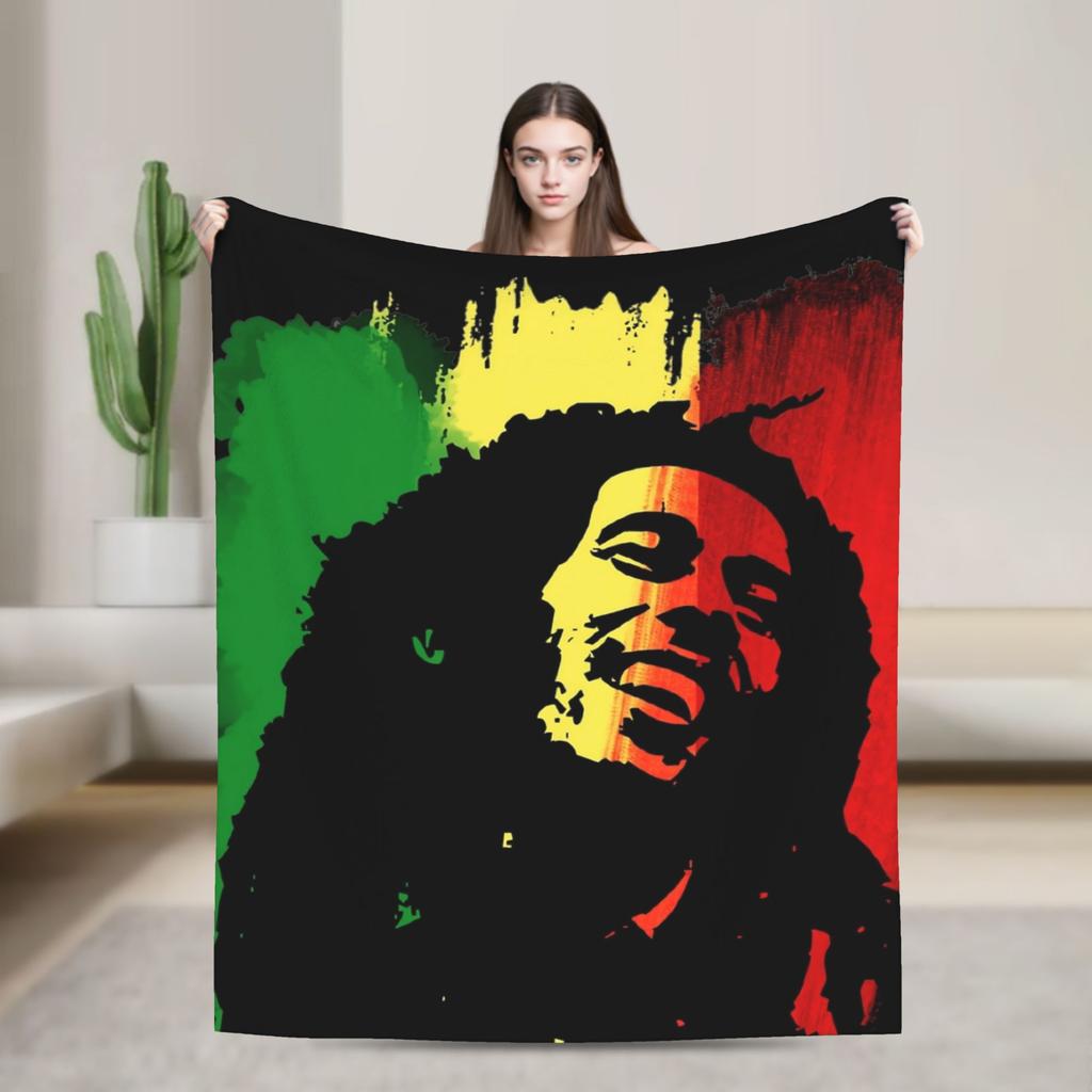 Bob Marley Reggae Blankets Fleece All Season Ajax Multi-function Super Warm Throw Blanket for Sofa Car Rug Piece