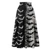 Women's Casual Stretch Waistband Drawstring Halloween Print  Half-length Skirt