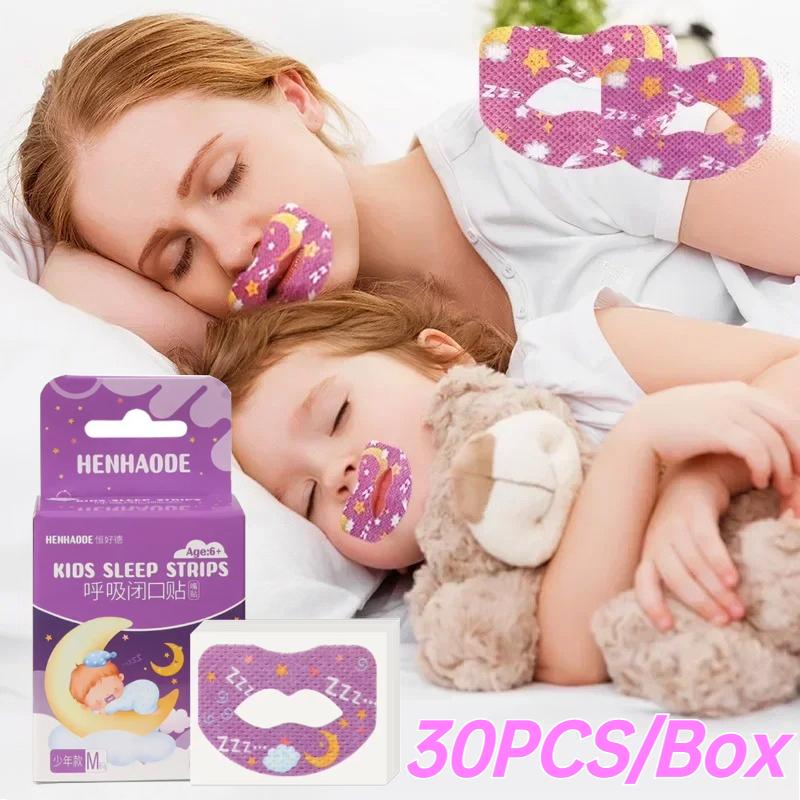 Gentle Anti-Snoring Stickers for Kids & Adults, Portable Sleep Aid Mouth Strips to Improve Nose Breathing and Ensure Quiet Comfortable Night Sleep