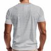 Herren Sommer T-Shirt, Faux Leinen Slub Locker Atmungsaktiv Sportlich Lässig V-Ausschnitt Kurzarm Tee