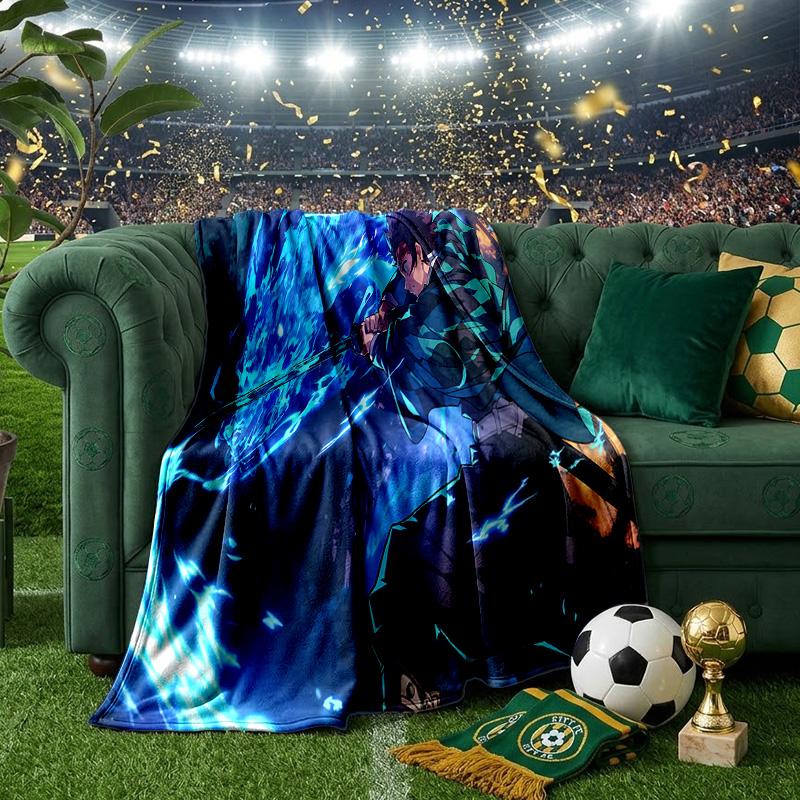 Demon Anime Group Throws Blanket Flannel Blankets Plush for Couch Bed Gifts for Men Women Travel Picnic Blanket Christmas Fan Gifts