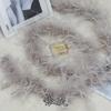 Blue 1PLY Natural Ostrich Feather Boa Fluffy Plume Ribbon Shawl DIY Sewing Trim for Wedding Christmas Party Dress Costume Accessories